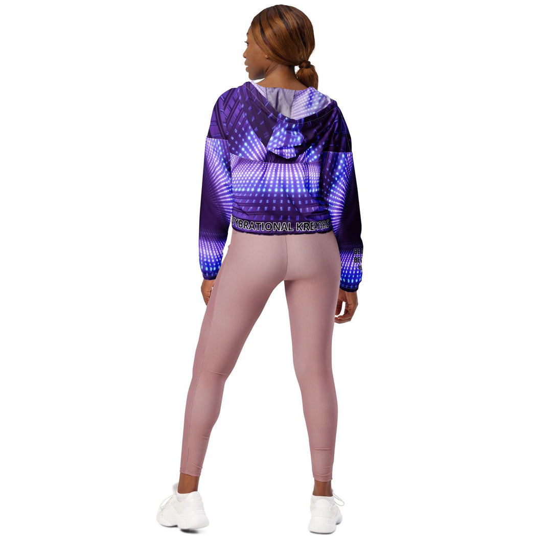 Women’s purple electric cropped windbreaker - VYBRATIONAL KREATORS®