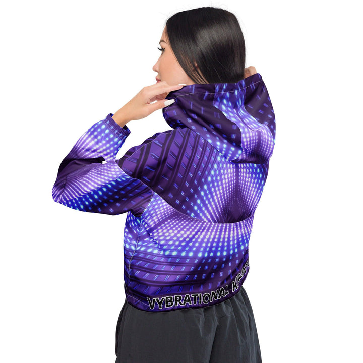 Women’s purple electric cropped windbreaker - VYBRATIONAL KREATORS®