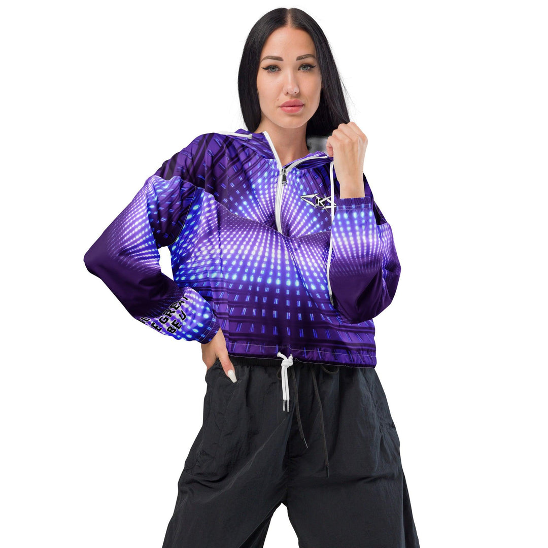 Women’s purple electric cropped windbreaker - VYBRATIONAL KREATORS®