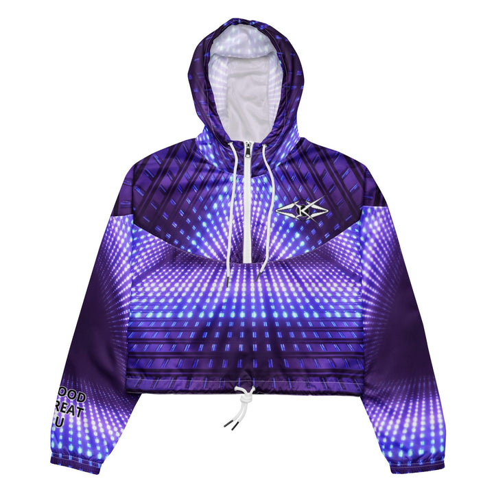 Women’s purple electric cropped windbreaker - VYBRATIONAL KREATORS®