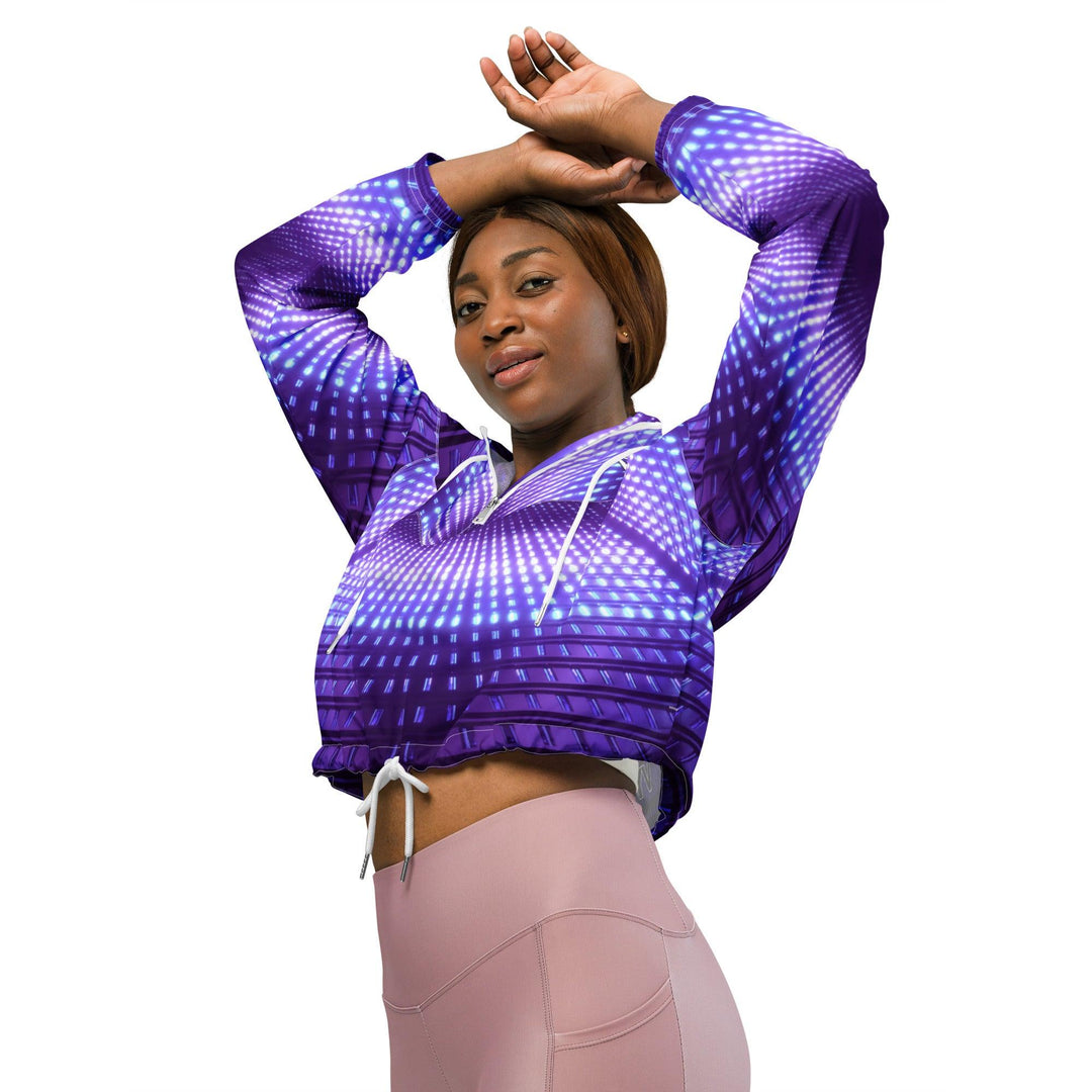 Women’s purple electric cropped windbreaker - VYBRATIONAL KREATORS®