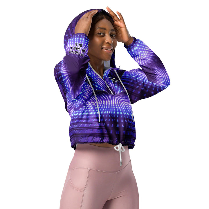 Women’s purple electric cropped windbreaker - VYBRATIONAL KREATORS®