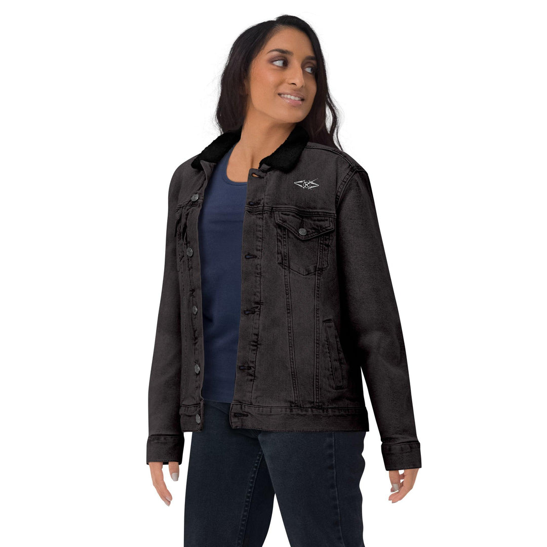 women denim sherpa jacket - VYBRATIONAL KREATORS®