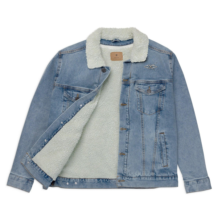 women denim sherpa jacket - VYBRATIONAL KREATORS®