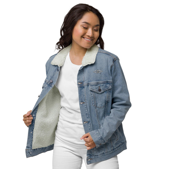 women denim sherpa jacket - VYBRATIONAL KREATORS®