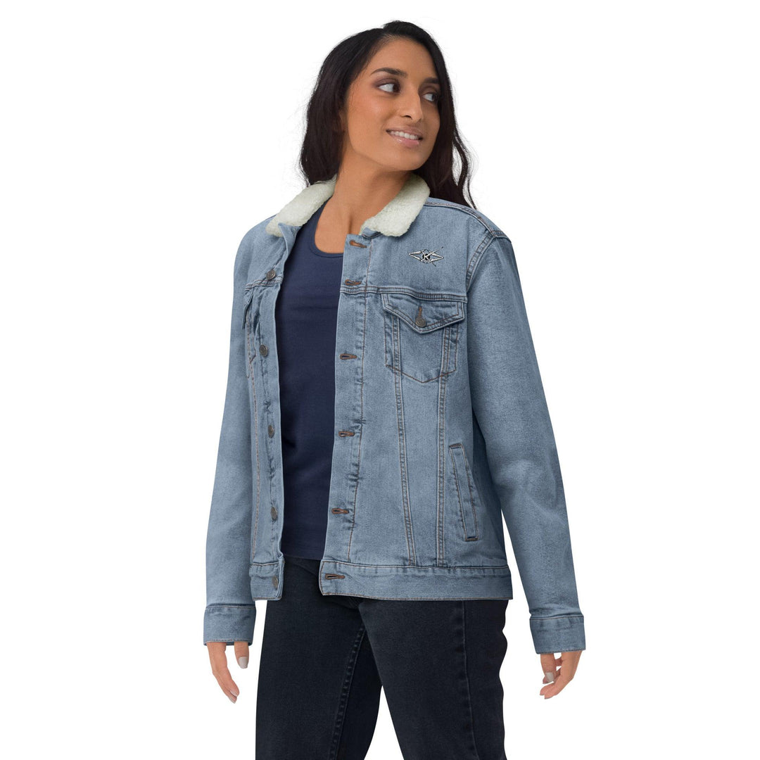 women denim sherpa jacket - VYBRATIONAL KREATORS®