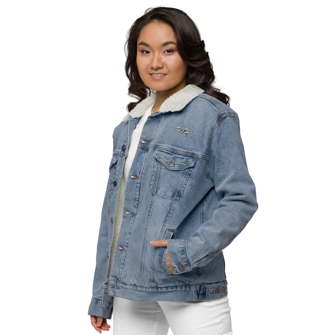 women denim sherpa jacket - VYBRATIONAL KREATORS®