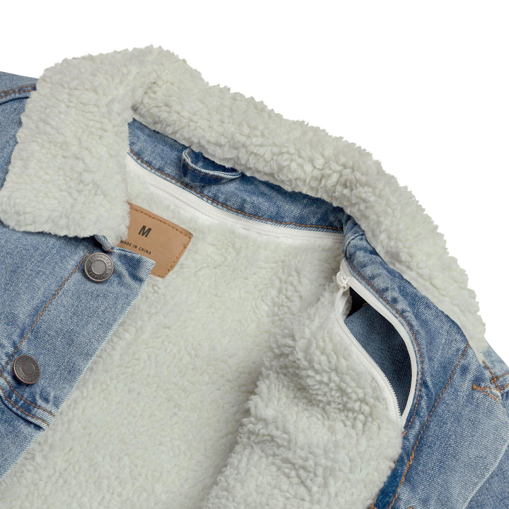 women denim sherpa jacket - VYBRATIONAL KREATORS®