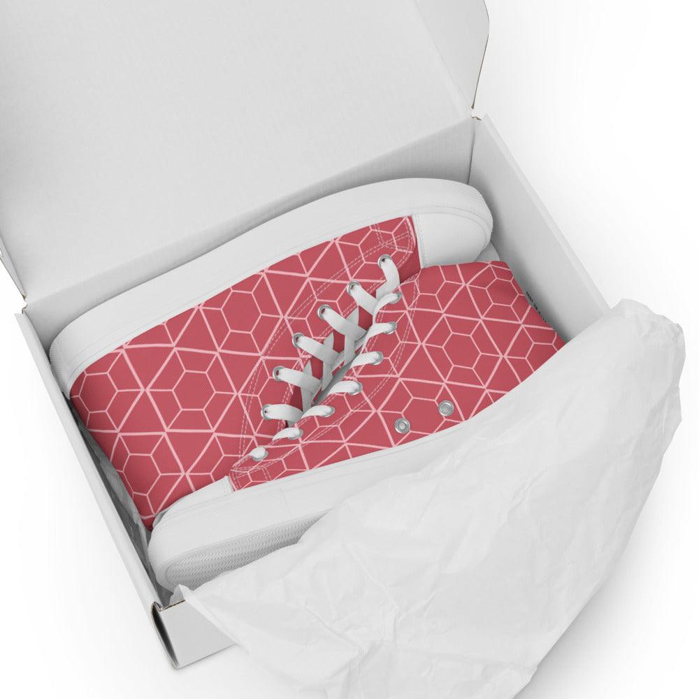 Women’s Pink VYB 22shigh top canvas shoes - VYBRATIONAL KREATORS®