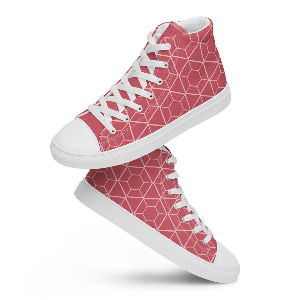 Women’s Pink VYB 22shigh top canvas shoes - VYBRATIONAL KREATORS®