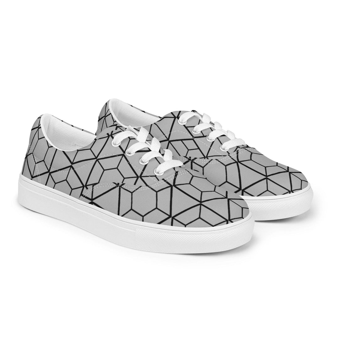 Women’s lace-up silver shoes - VYBRATIONAL KREATORS®