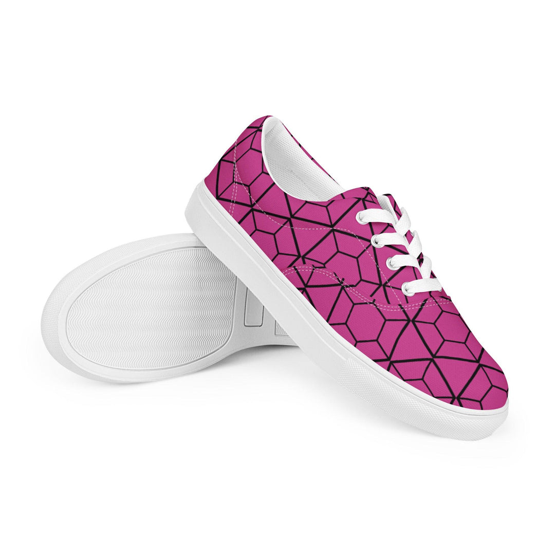 Women’s lace-up Deep Cerise shoes - VYBRATIONAL KREATORS®